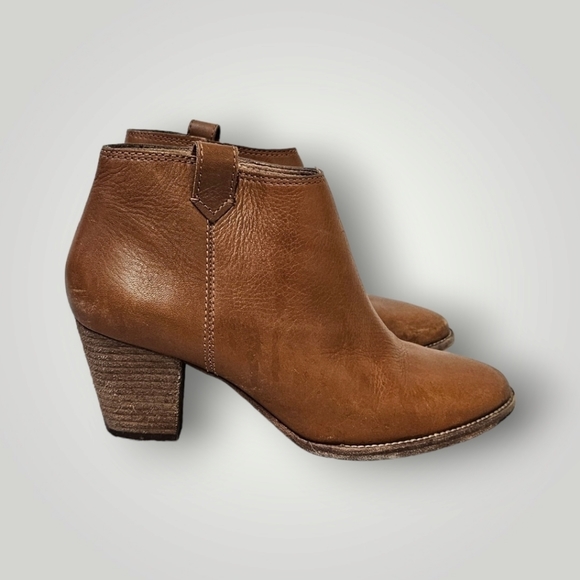 Madewell Shoes Womens 7.5 Brown Booties‎ Ankle Boots Leather Upper Billie - Picture 1 of 12